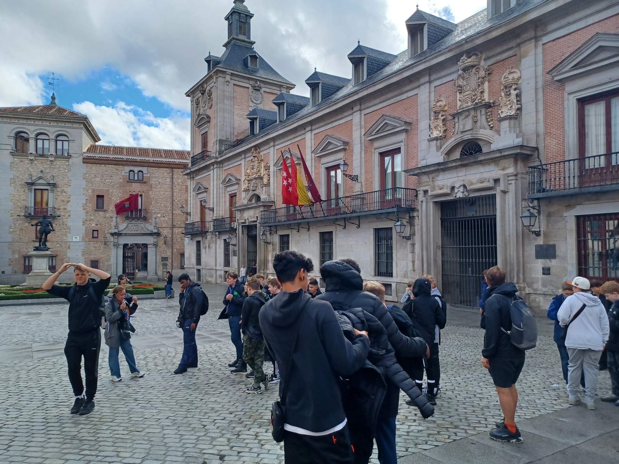 A group of students in the town in Madrid