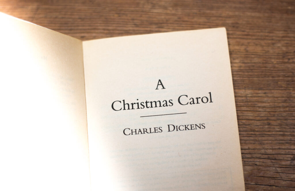 Open Book, Title Page: A Christmas Carol, Charles Dickens